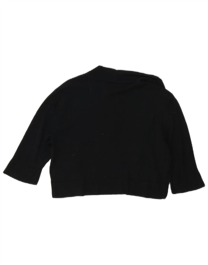 Maglione Bolero aperto a maniche corte da donna Mossimo UK 12 cotone nero medio