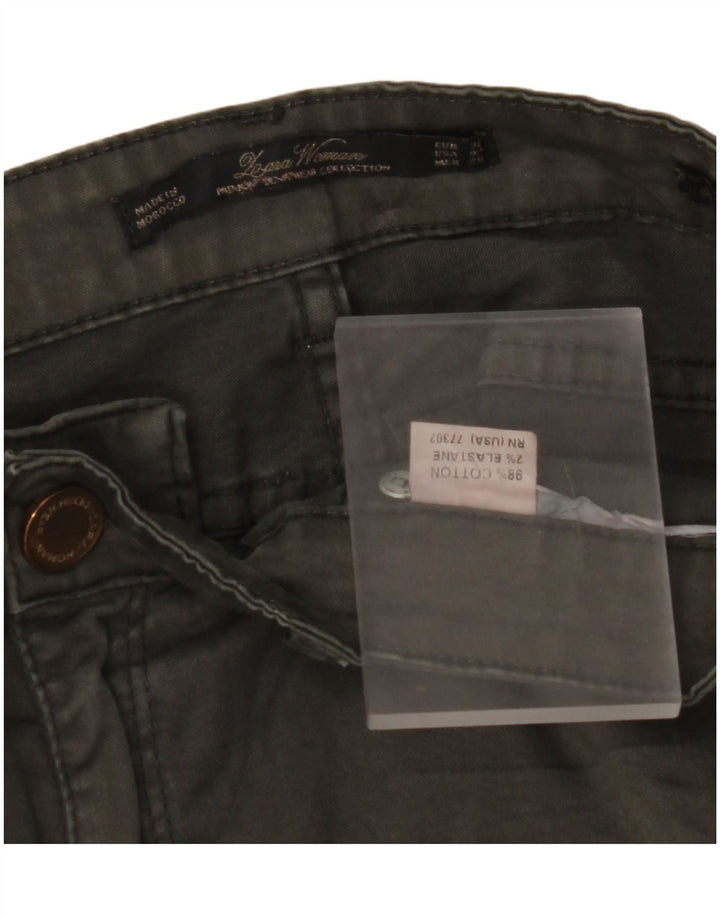 Pantaloni skinny casual da donna ZARA EU 38 Small W28 L29 cotone kaki