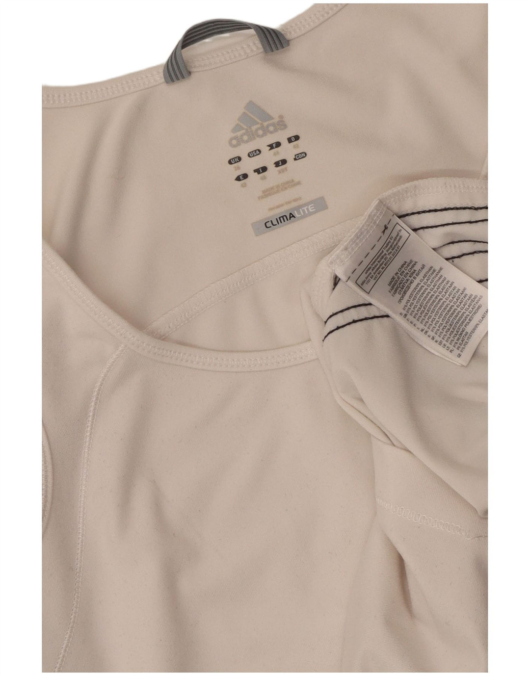 Canottiera ADIDAS da donna Climalite UK 16 grande poliestere bianco