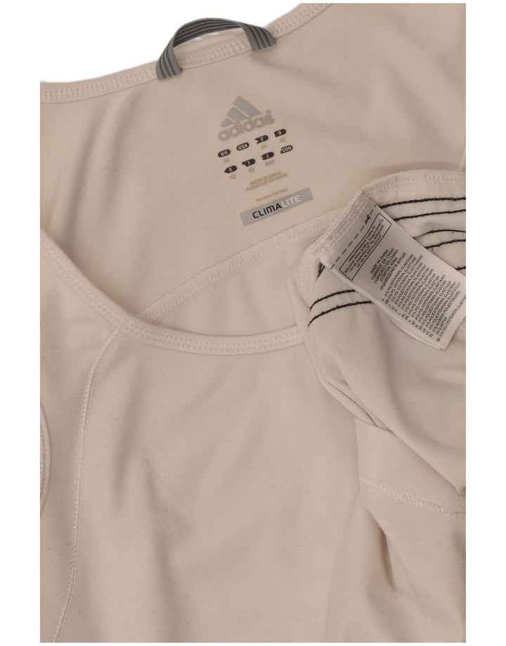 Canottiera ADIDAS da donna Climalite UK 16 grande poliestere bianco