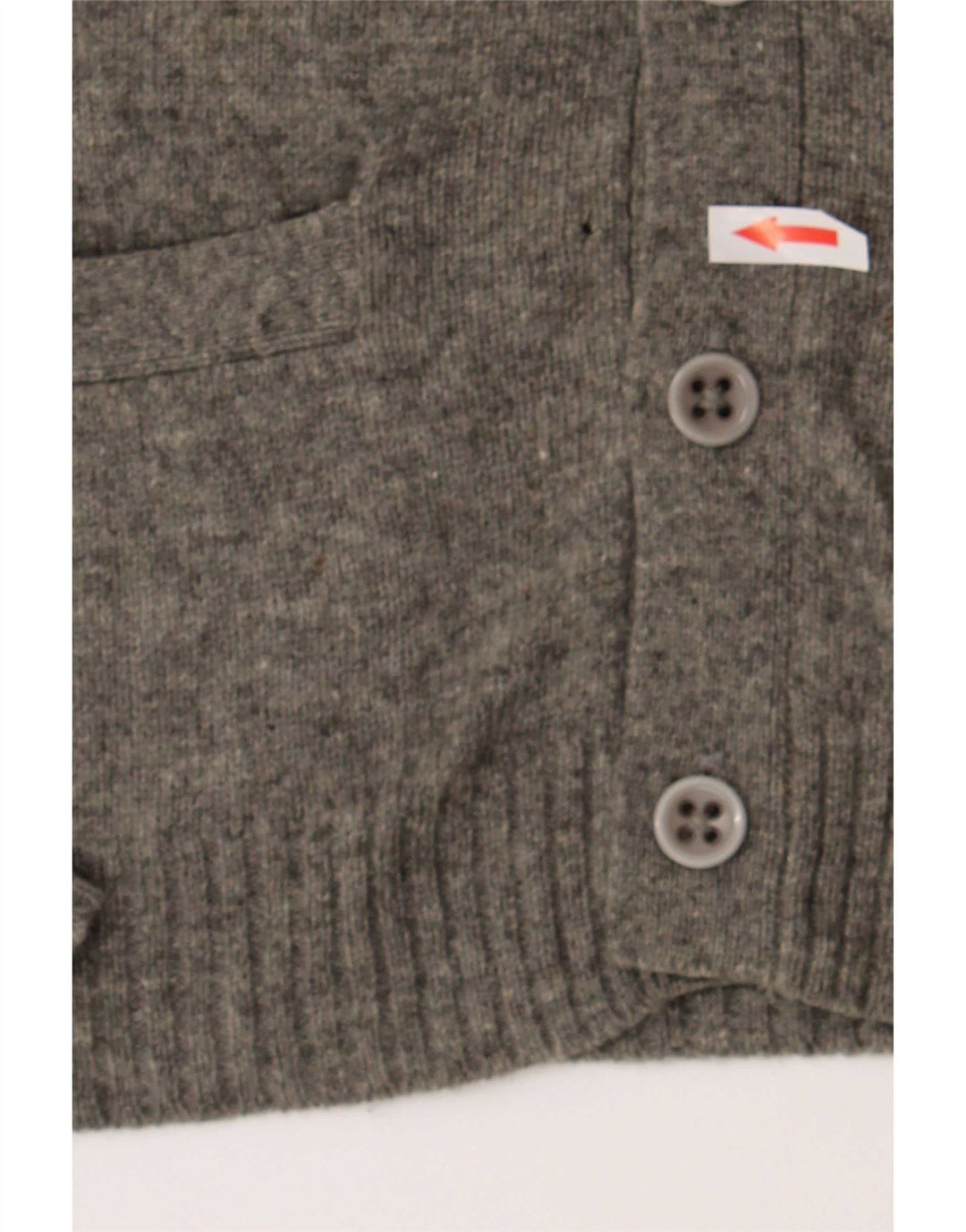 Maglione cardigan da uomo Penguin in lana d'agnello grigio medio