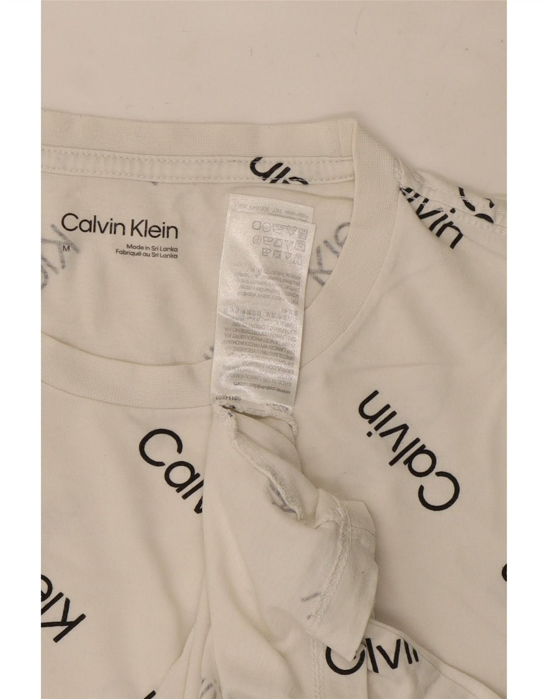 T-shirt grafica da uomo Calvin Klein Top in cotone bianco medio