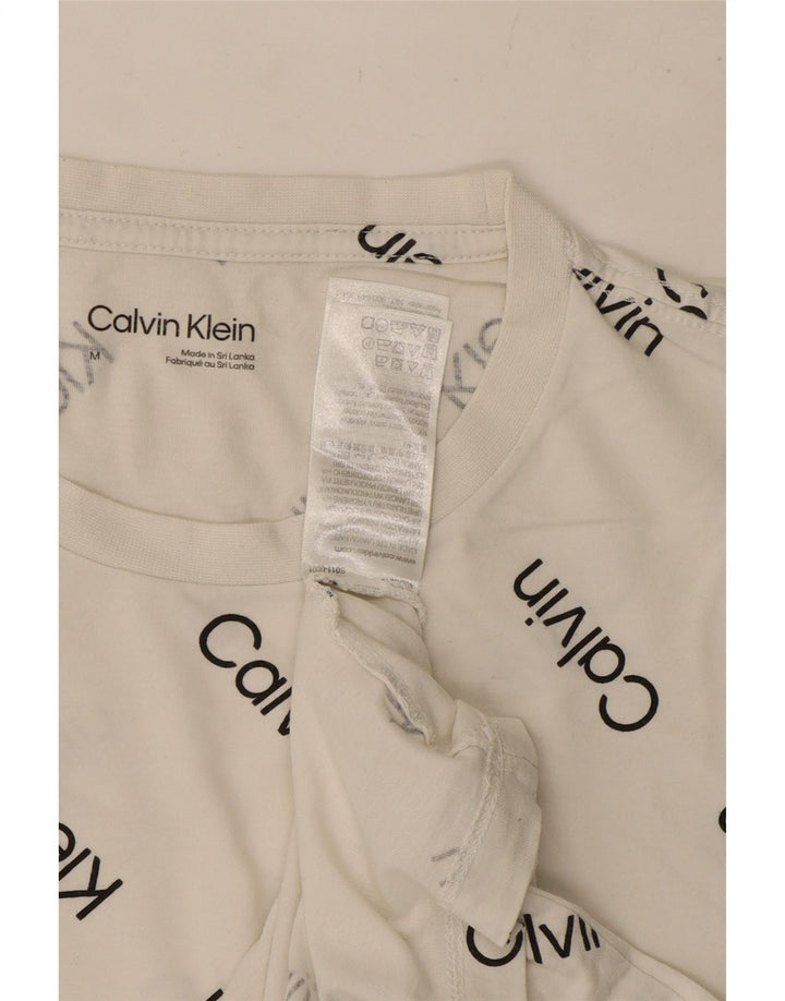 T-shirt grafica da uomo Calvin Klein Top in cotone bianco medio