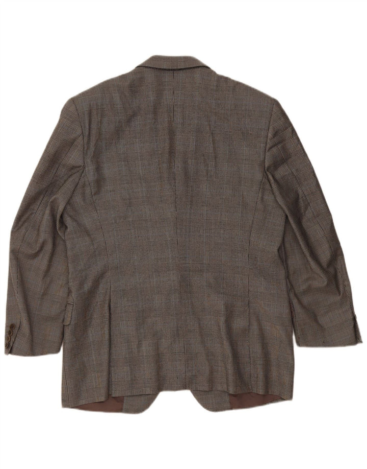 Giacca Blazer 3 Bottoni Canali Uomo IT 54 2XL Lana a quadri Grigi