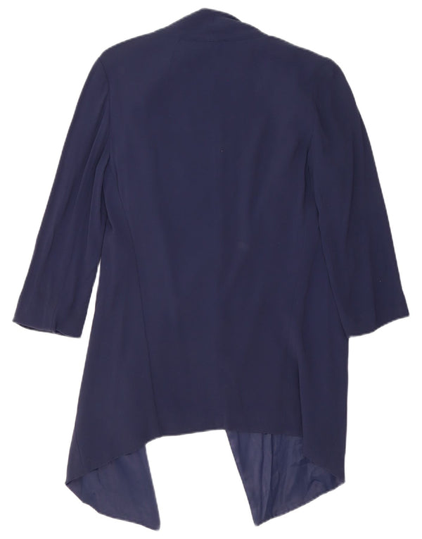 Max & Co. Giacca blazer aperta da donna con maniche a 3/4 UK 6 XS in viscosa blu navy
