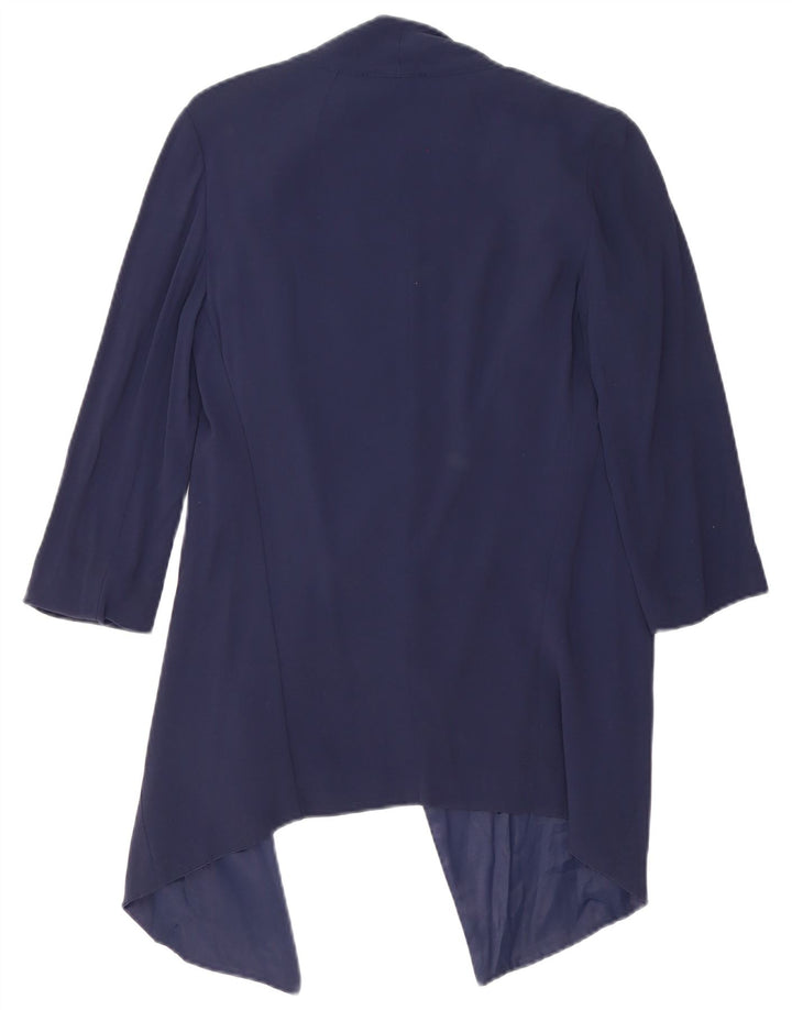 Max & Co. Giacca blazer aperta da donna con maniche a 3/4 UK 6 XS in viscosa blu navy