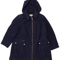 MICHAEL KORS Cappotto con cappuccio da donna UK 18 XL Lana blu navy
