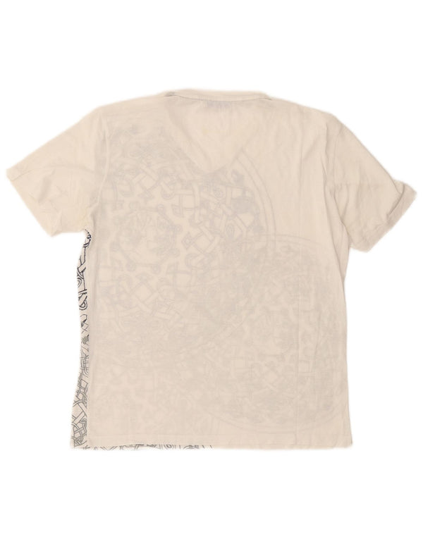 T-shirt grafica da donna Trussardi Top UK 14 Large bianca geometrica