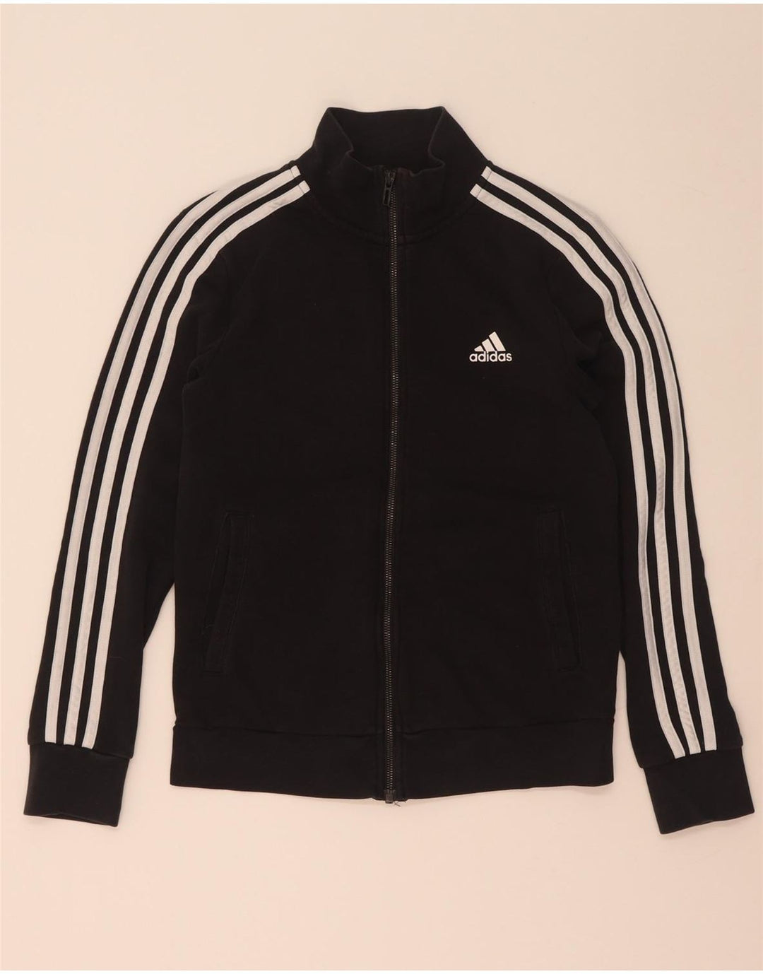 Giacca da ginnastica da donna Adidas UK 8/10 piccola in cotone nero