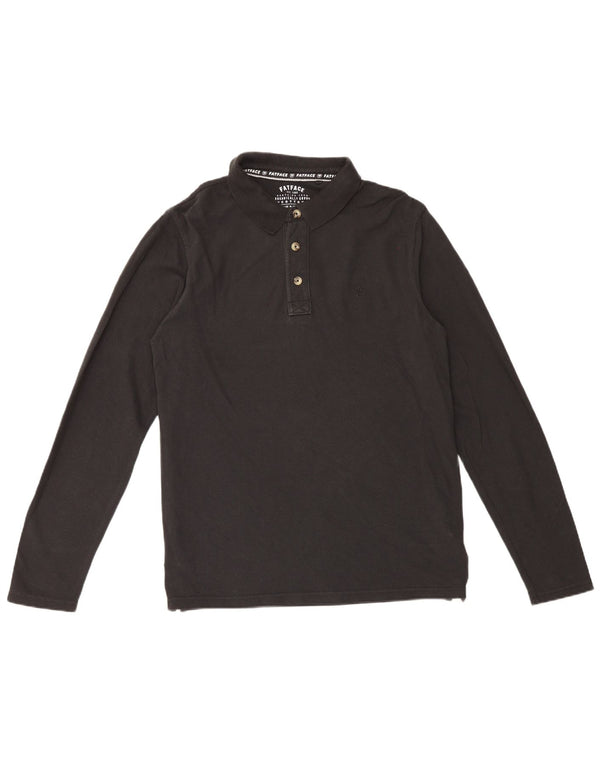 Polo da uomo a maniche lunghe Fat Face grande in cotone nero