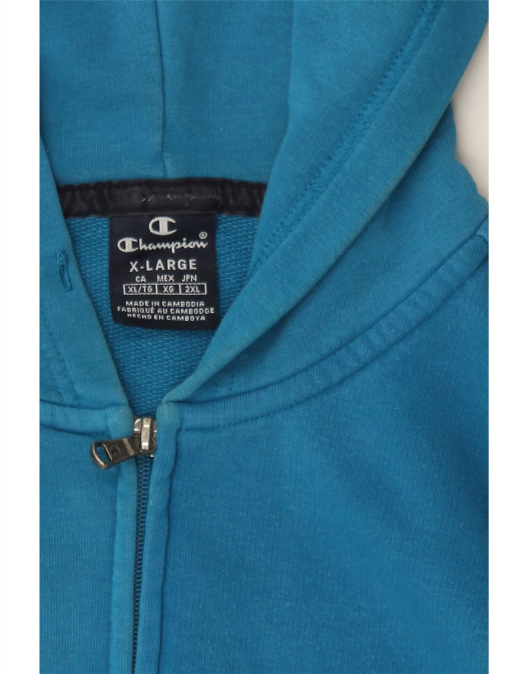 CHAMPION Mens Zip Hoodie Sweater XL Blue Cotton Vintage Champion and Second-Hand Champion from Messina Hembry 