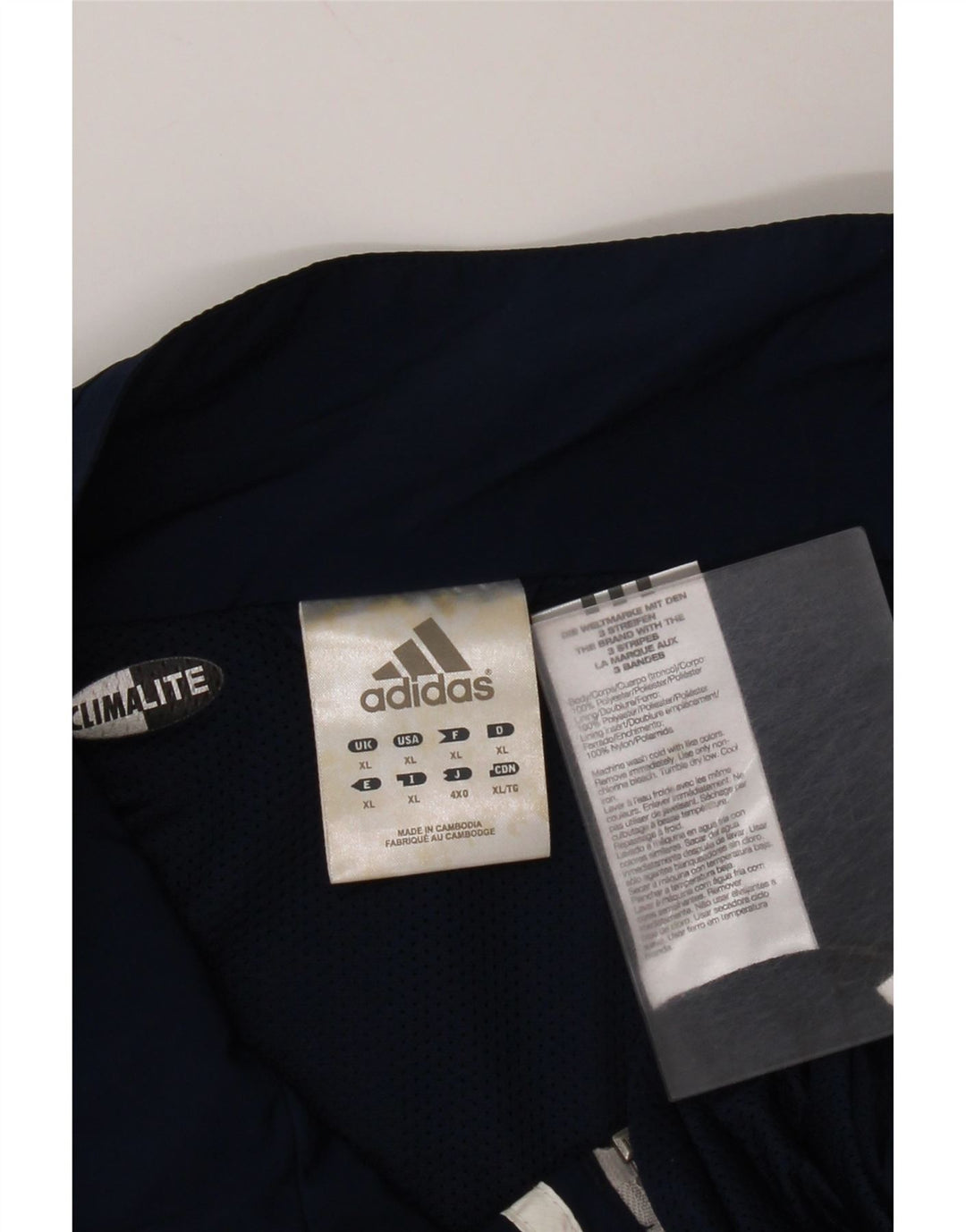 Giacca antipioggia Adidas Climalite da uomo UK 42 XL poliestere blu navy
