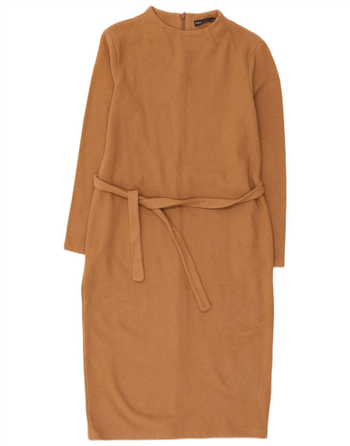 Abito maglione da donna Marks & Spencer UK 12 Cotone marrone medio