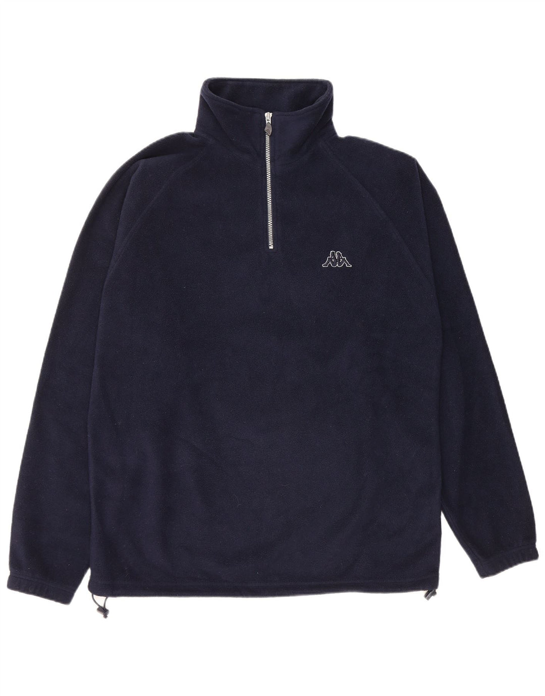 Maglione in pile da uomo KAPPA con zip e collo, grande, in poliestere blu navy