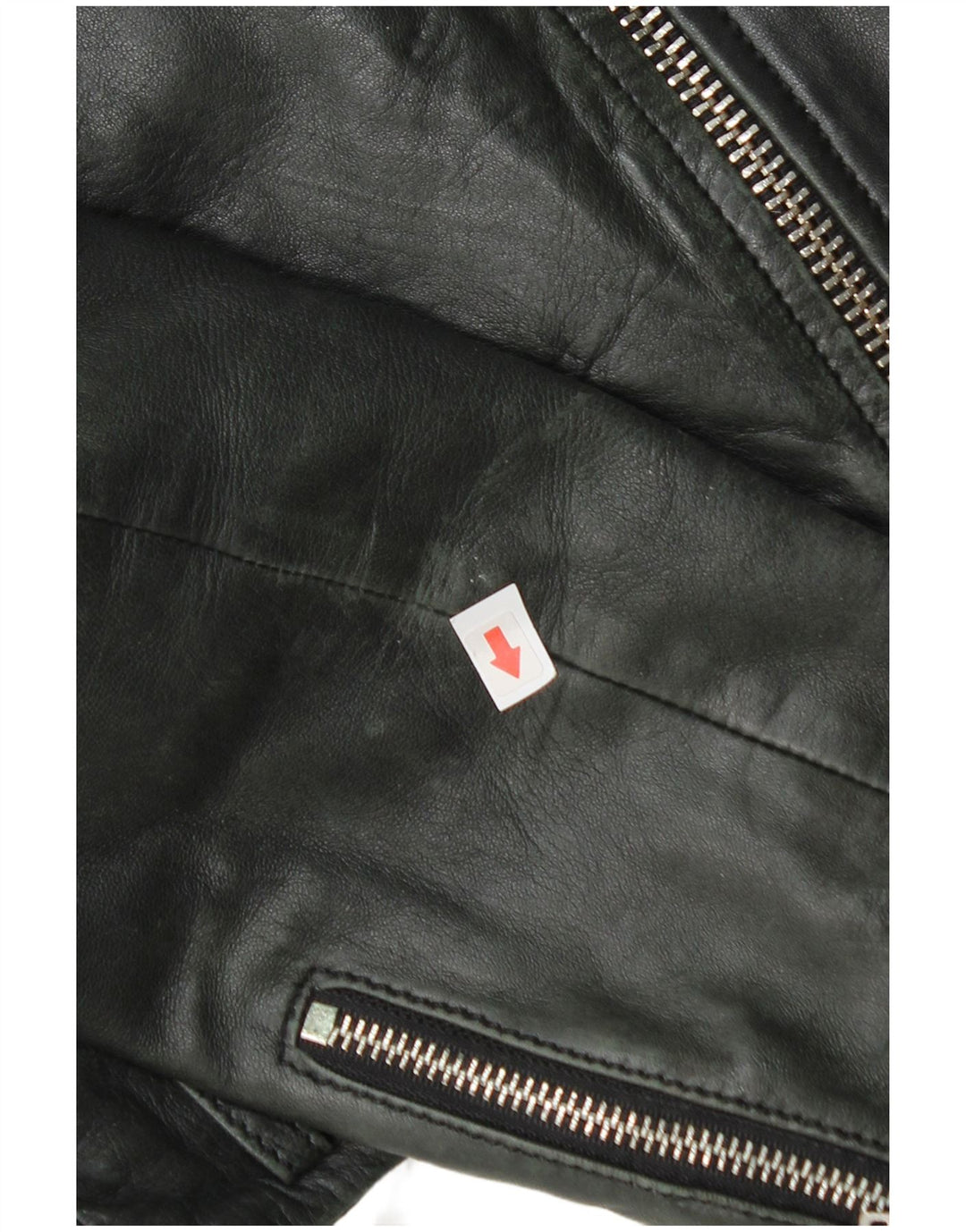Giacca da motociclista in pelle corta da donna Zara UK 12 media nera
