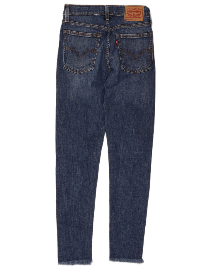 LEVI'S Jeans skinny a vita alta con zeppa da donna W25 L26 cotone blu