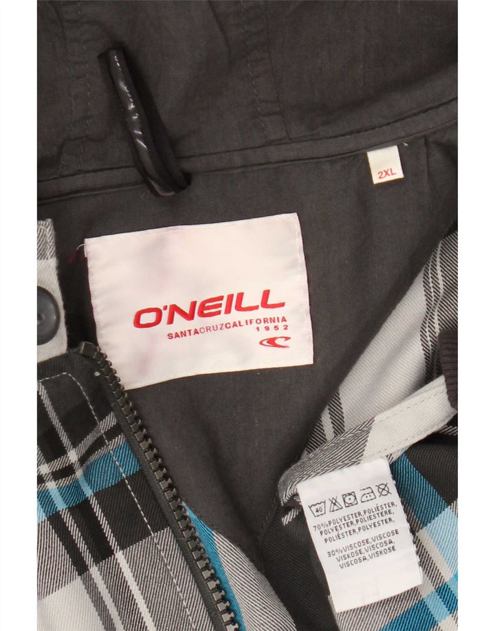 Giubbotto bomber con cappuccio da uomo O'Neill UK 44 2XL Poliestere a quadri grigio