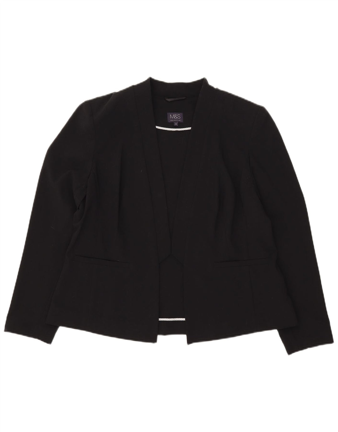Giacca blazer aperta da donna Marks & Spencer UK 18 XL poliestere nero