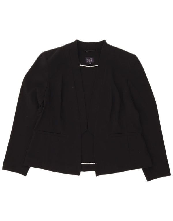 Giacca blazer aperta da donna Marks & Spencer UK 18 XL poliestere nero