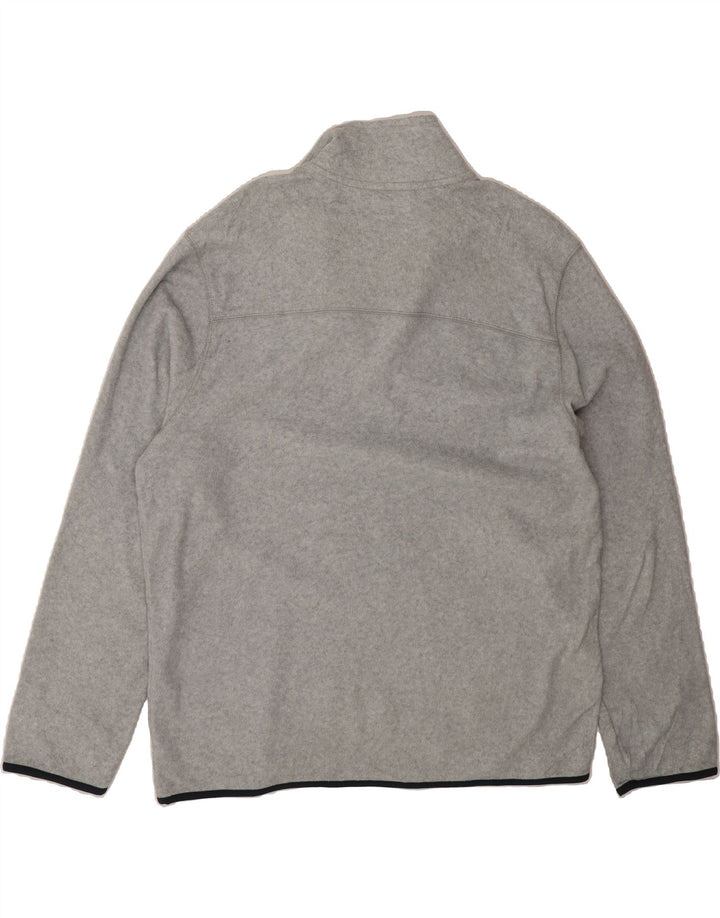 NAUTICA Mens Slim Fit Zip Neck Fleece Jumper Large Grey Polyester Vintage Nautica and Second-Hand Nautica from Messina Hembry 