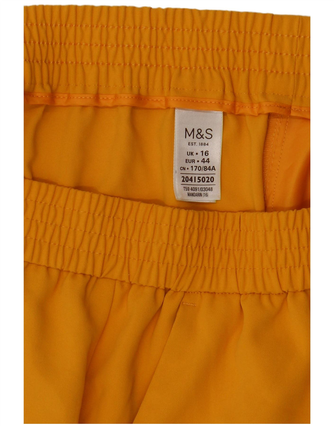 Gonna dritta da donna Marks & Spencer UK 16 Large W34 Poliestere giallo