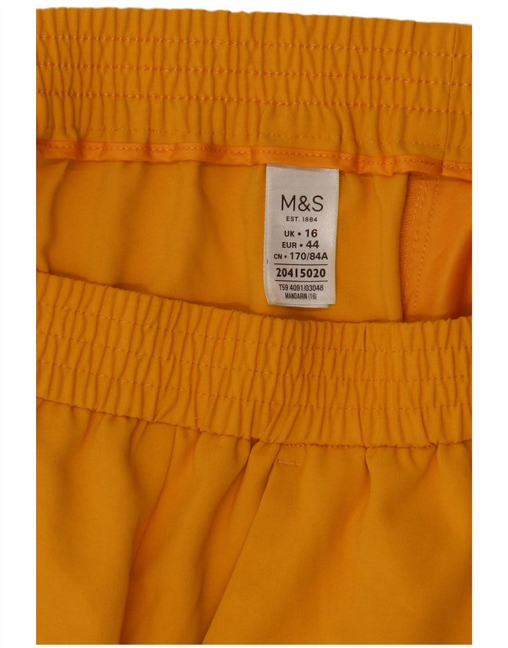 Gonna dritta da donna Marks & Spencer UK 16 Large W34 Poliestere giallo