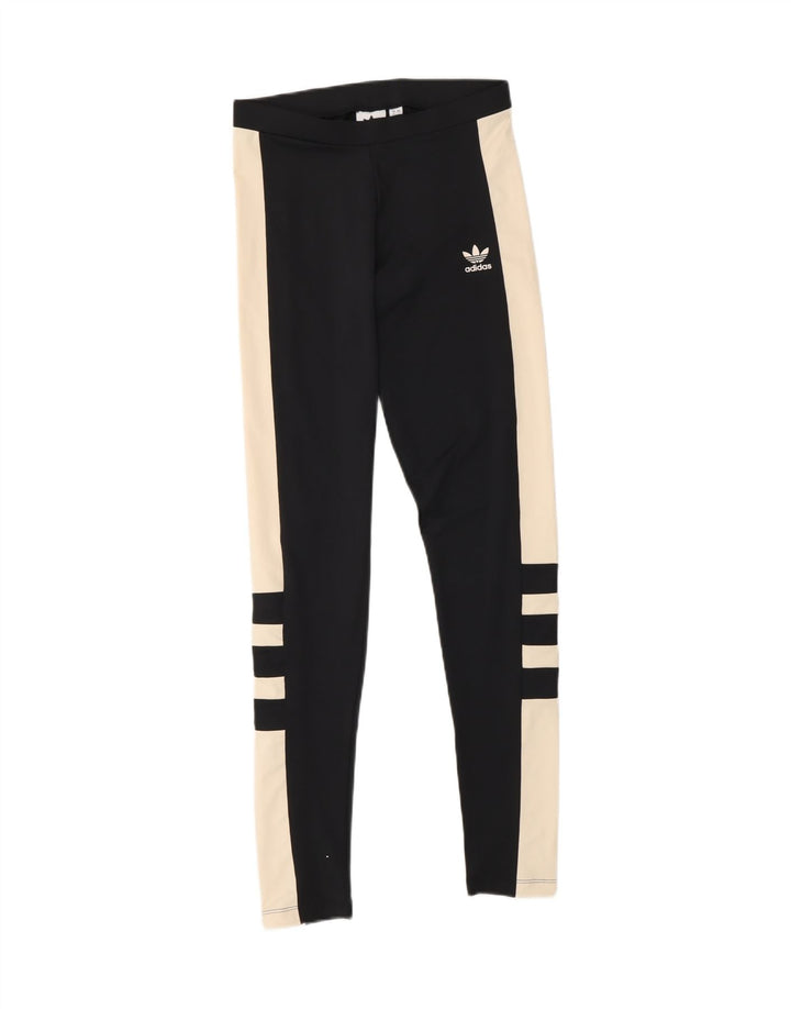 Leggings da donna ADIDAS UK 8 Small Nero Poliestere color block