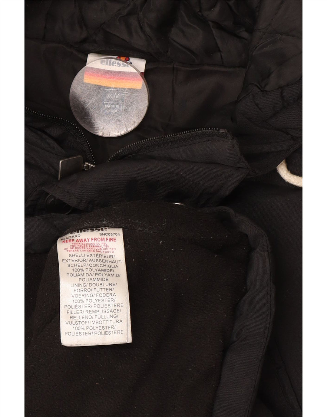 Giacca parka da uomo con cappuccio Ellesse UK 38 poliestere nero medio