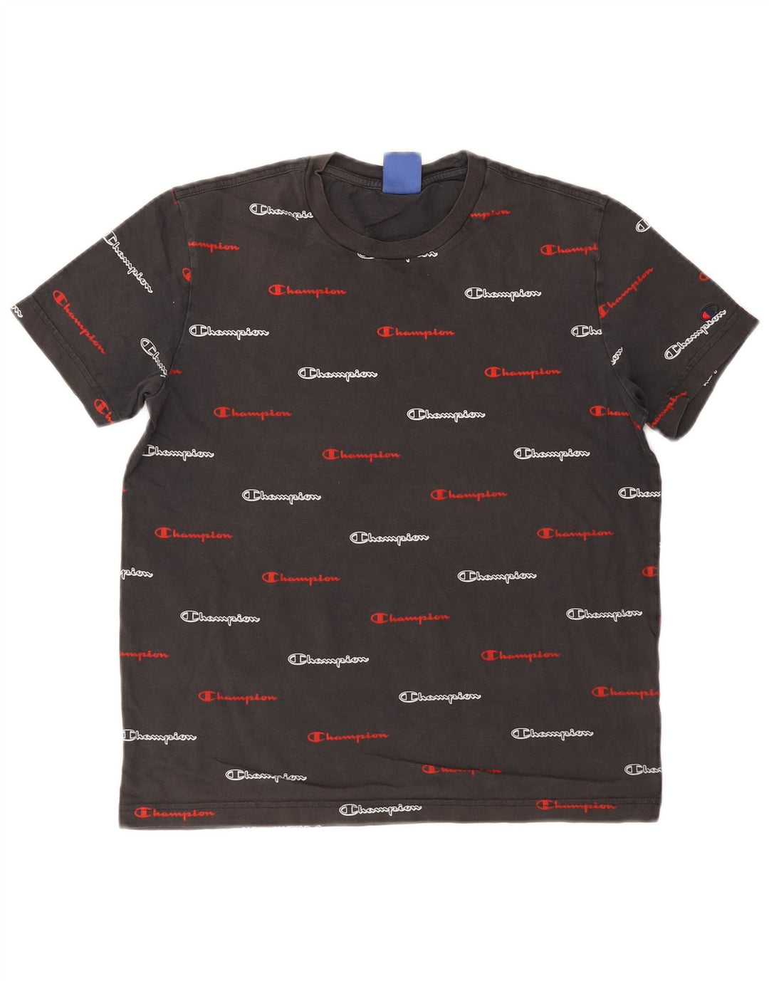 T-shirt grafica da uomo Champion Top piccola in cotone grigio