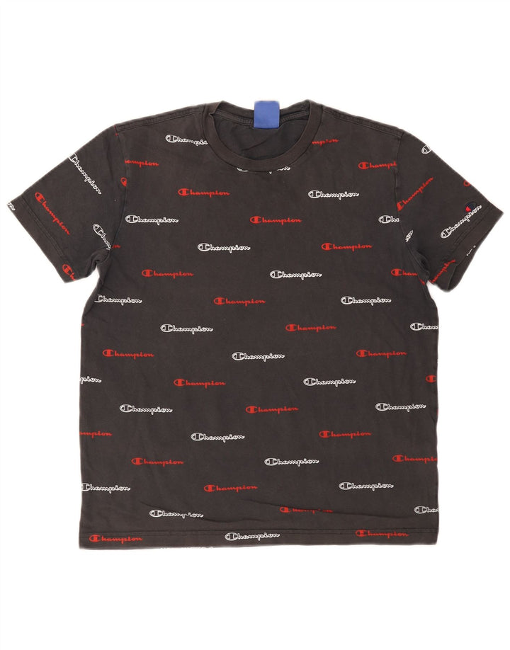 T-shirt grafica da uomo Champion Top piccola in cotone grigio