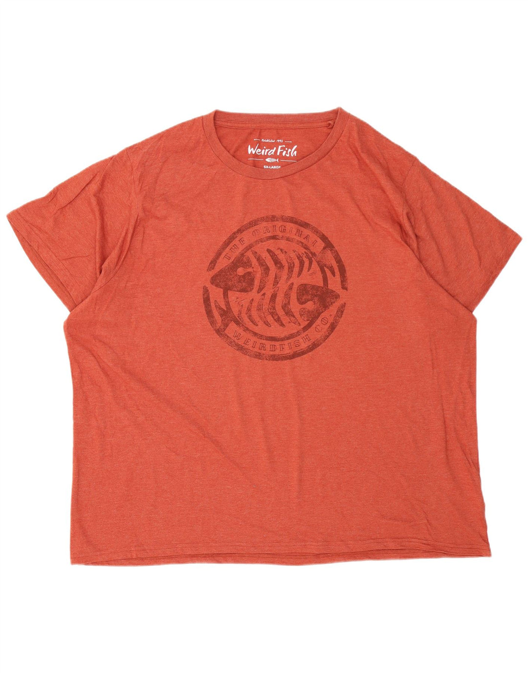 T-shirt grafica da uomo Weird Fish Top 5XL cotone arancione