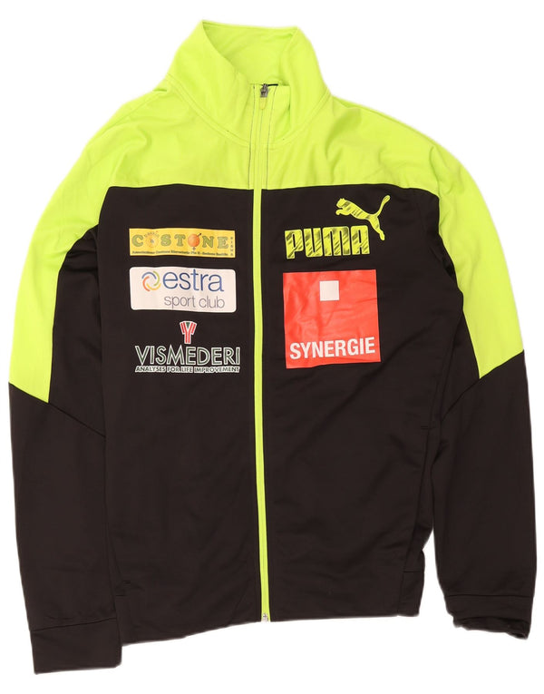 Giacca da ginnastica grafica da uomo Puma, colore nero medio, in poliestere a blocchi di colore
