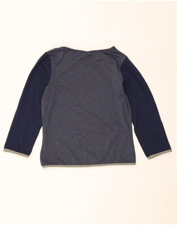 Top Nike da donna a manica lunga US 4/6 Small in nylon color block blu navy
