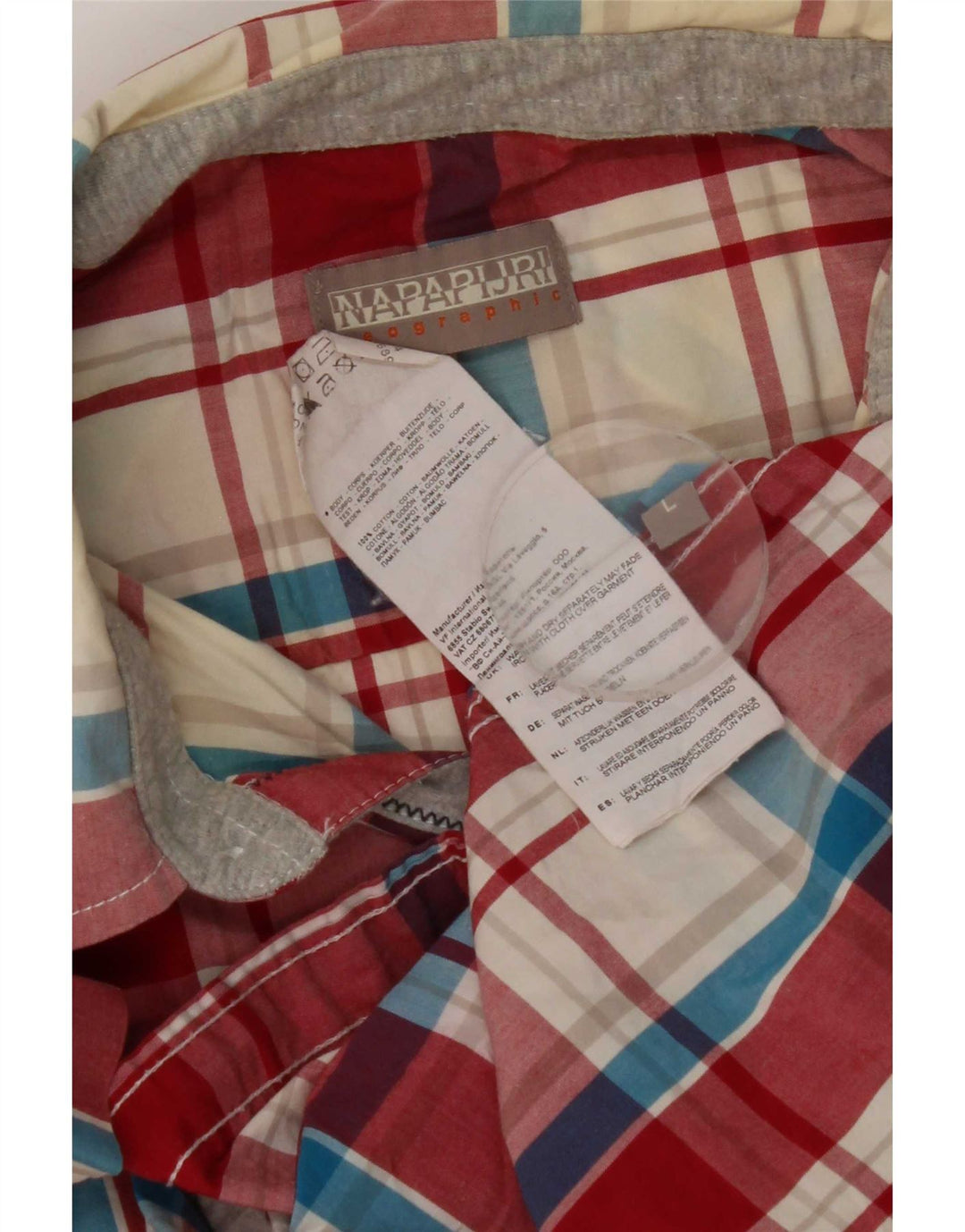 Camicia a maniche corte da uomo Napapijri in cotone a quadri rossi grandi