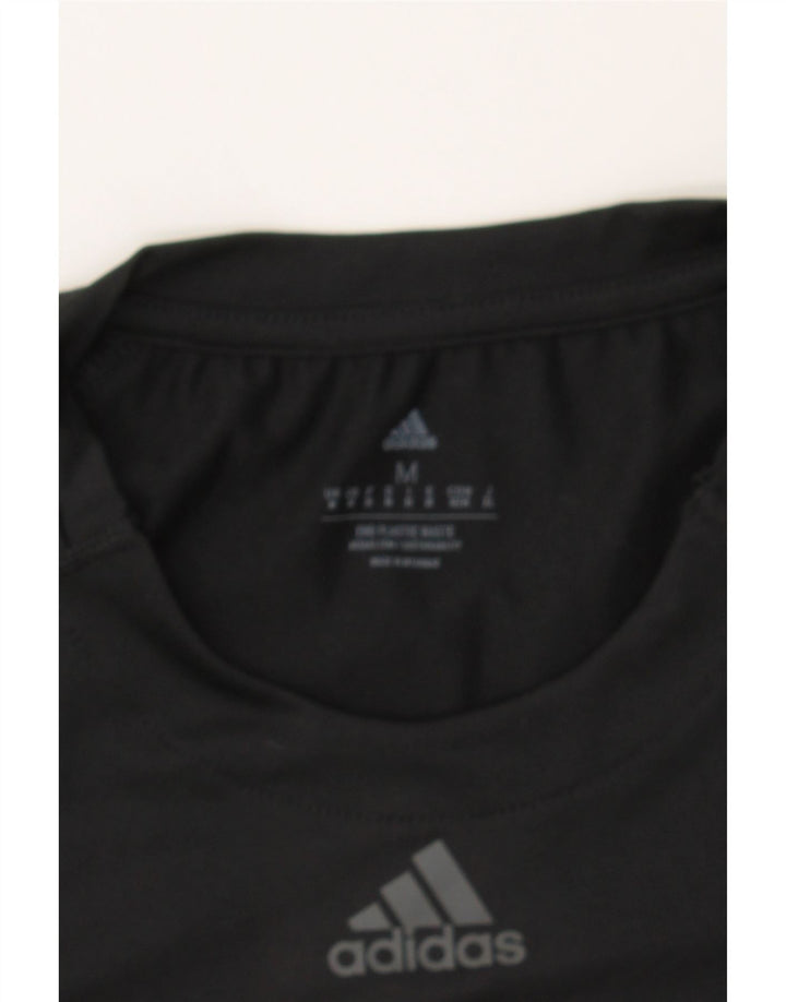 ADIDAS Mens T-Shirt Top Medium Black Polyester Vintage Adidas and Second-Hand Adidas from Messina Hembry 