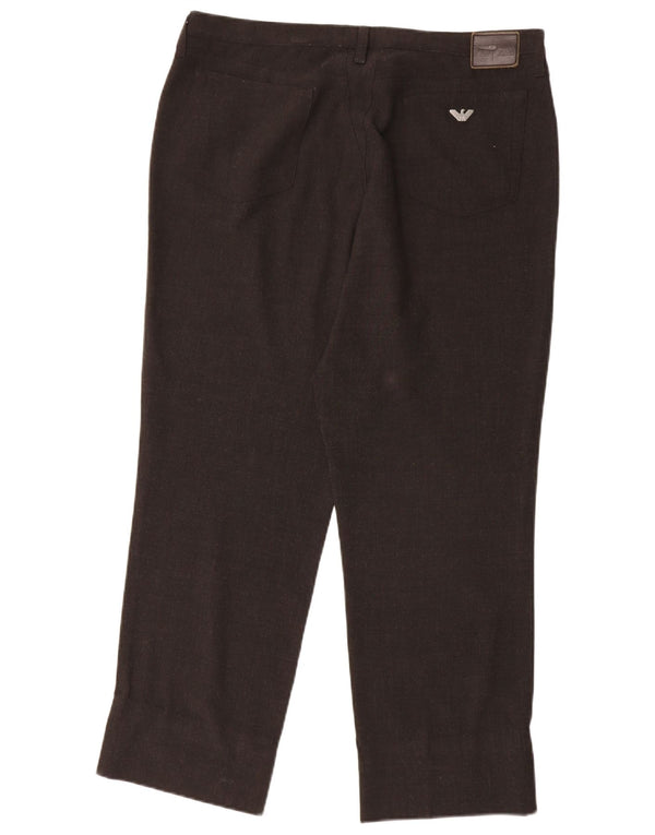 Pantaloni casual dritti da donna Armani W36 L27 Marrone