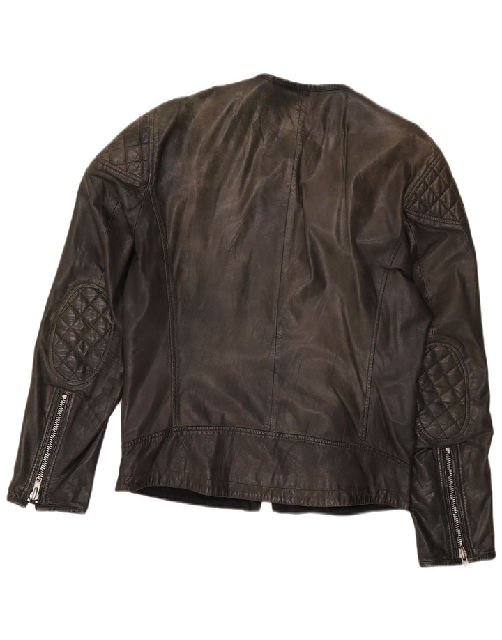 Giacca da motociclista in pelle da uomo Zen IT 52 Large Nera