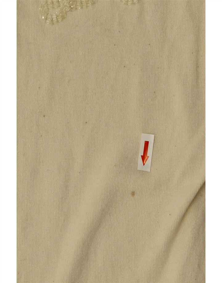 Maglione cardigan oversize da donna Liu Jo UK 10 piccolo in viscosa bianco sporco