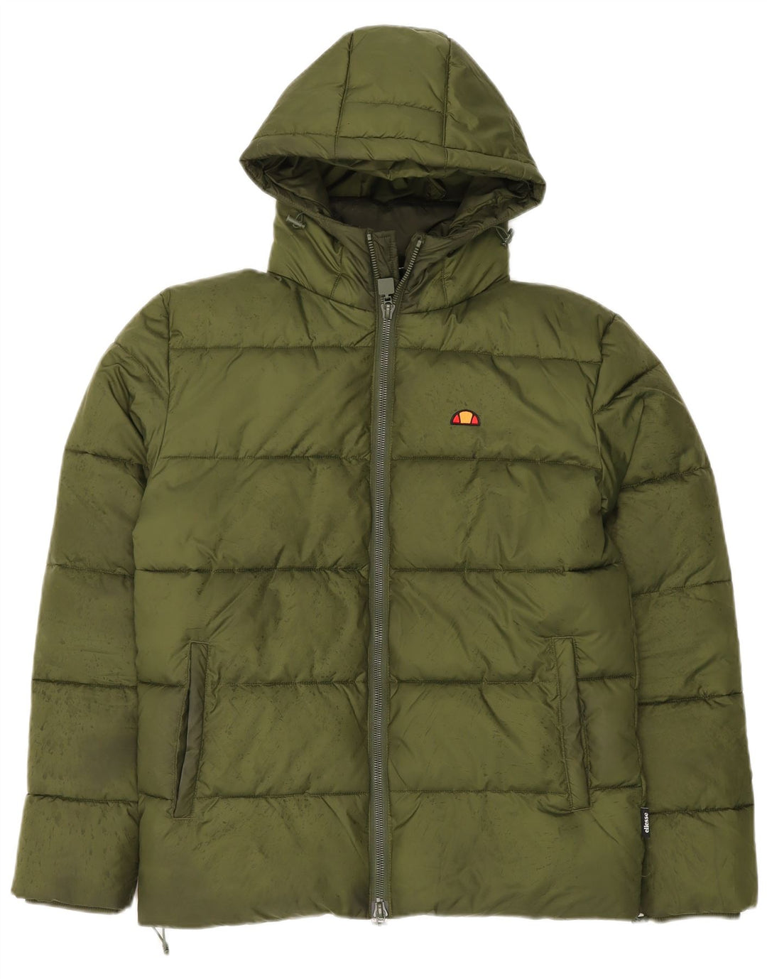 ELLESSE Giacca imbottita con cappuccio da uomo UK 36 Small Verde Poliestere
