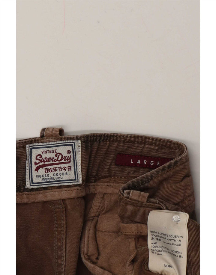 Pantaloncini cargo da uomo Superdry Large W36 in cotone mimetico marrone