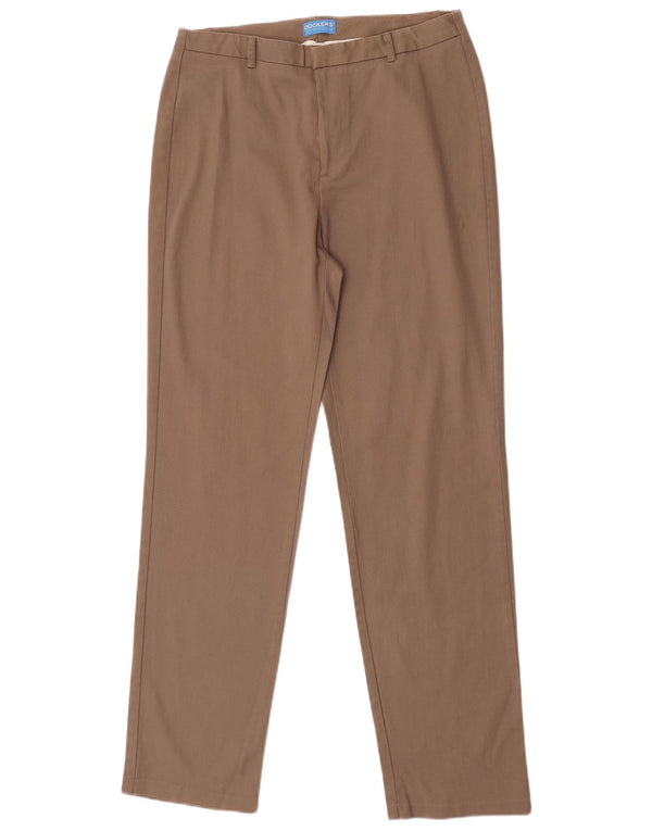 Dockers Womens High Waist Casual Trousers US 12 Large W32 L32 Beige