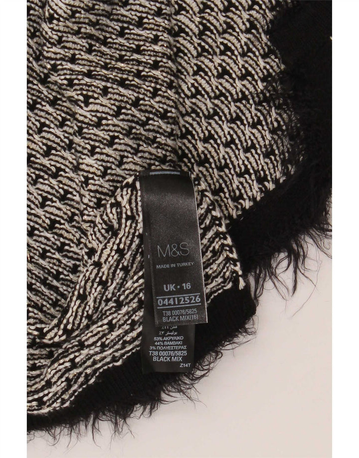 Maglione cardigan oversize da donna Marks & Spencer UK 16 grande nero