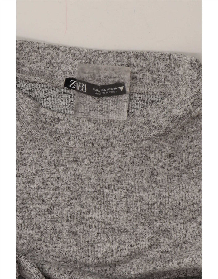 Top Zara da donna a maniche lunghe UK 16 grande grigio screziato