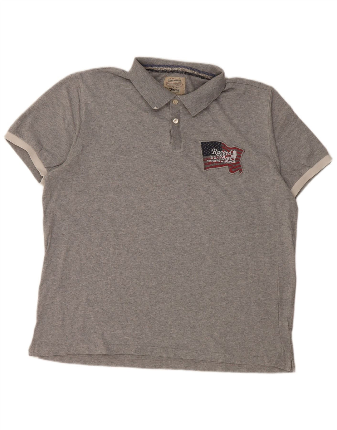 Polo grafica da uomo Marlboro Classics XL in cotone chiazzato grigio
