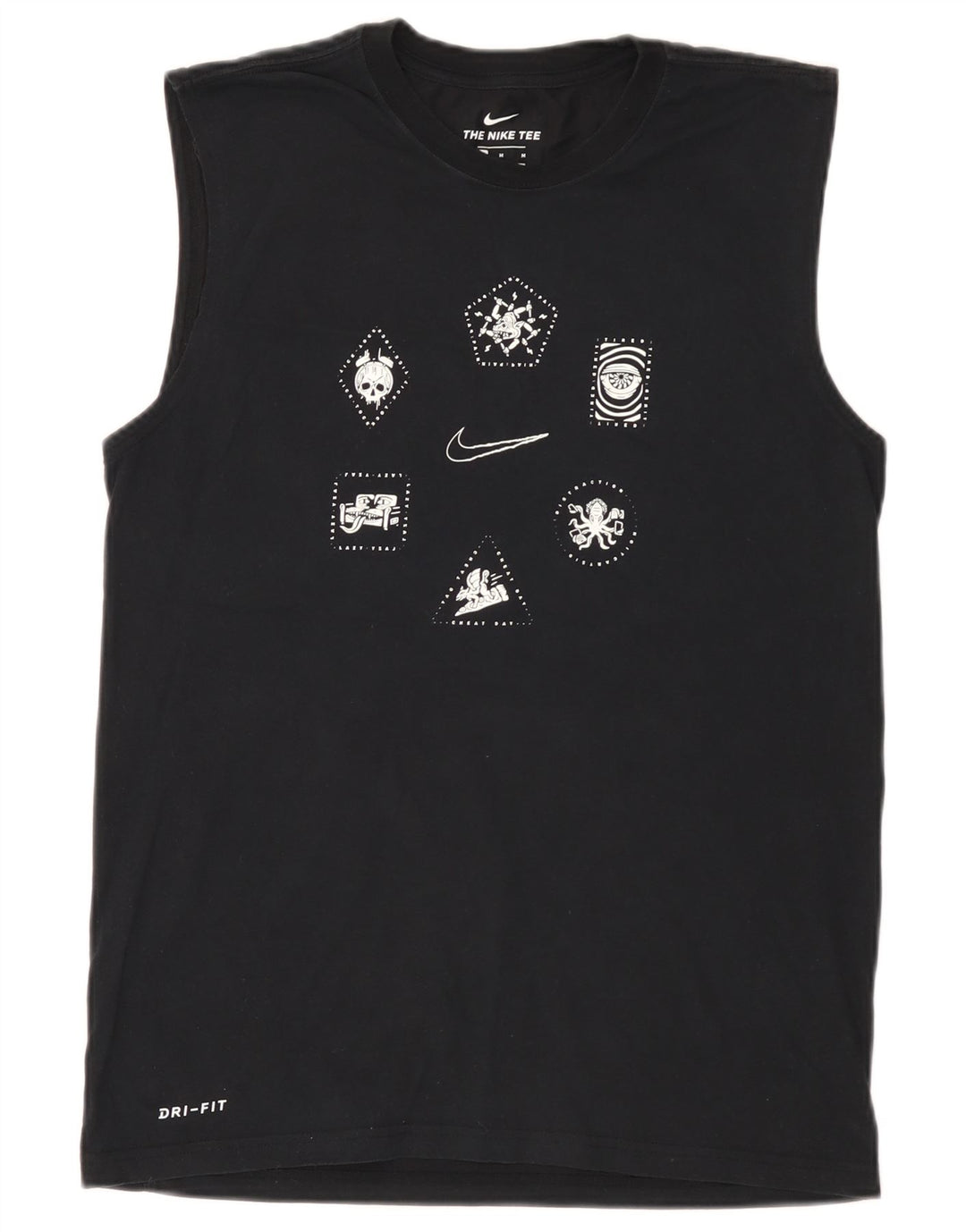 Canotta grafica Nike Dri Fit da uomo, media, nera
