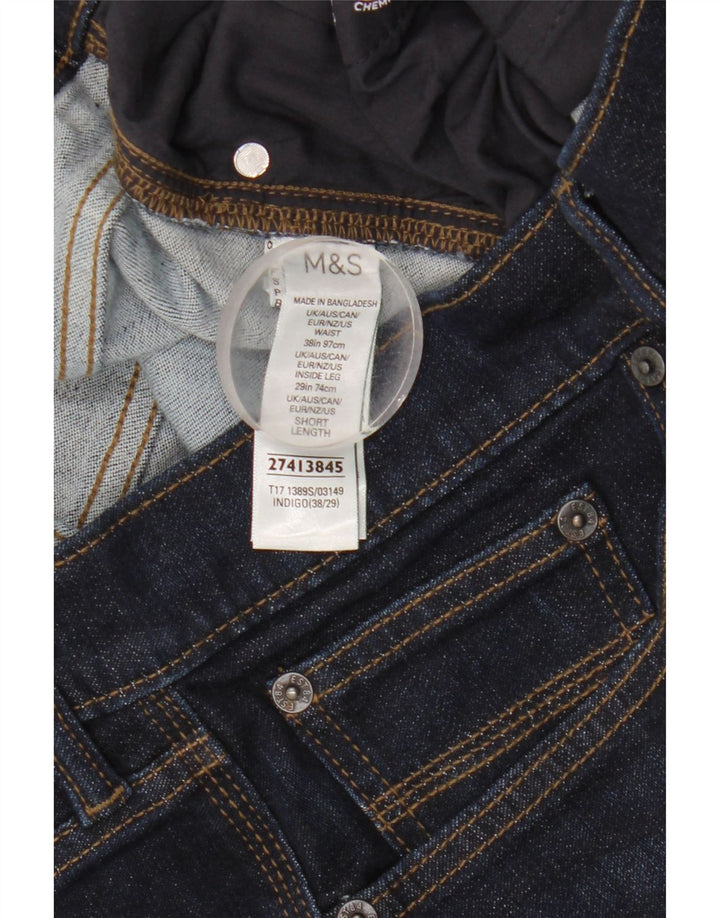 Jeans slim da uomo Marks & Spencer W38 L29 cotone blu navy