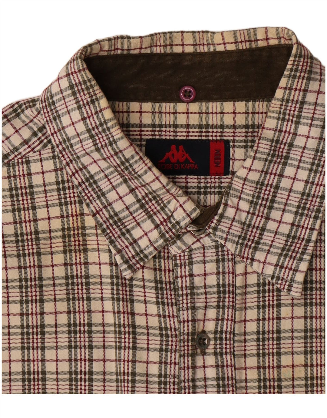 Camicia Kappa da uomo in flanella di cotone a quadri multicolore medio