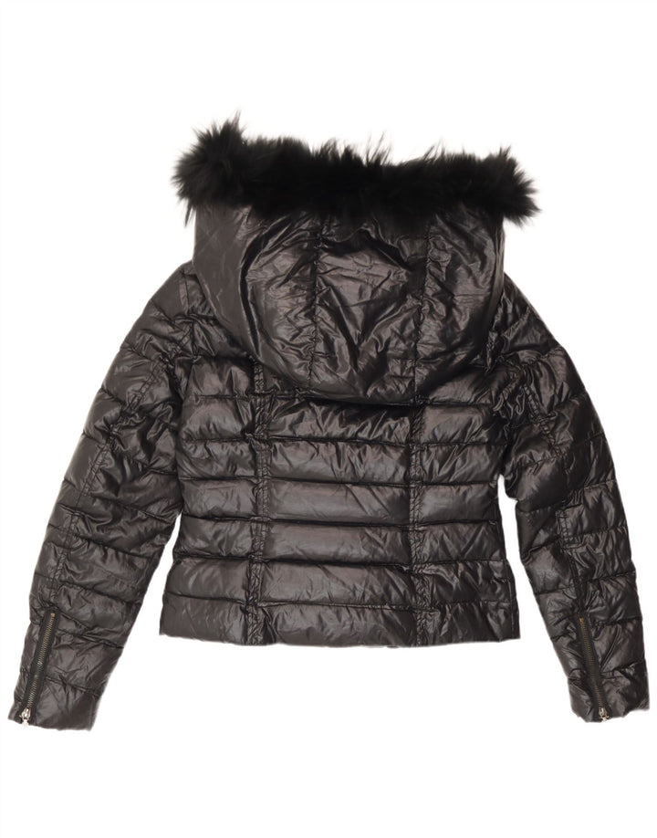 Piumino Donna con Cappuccio Roccobarocco IT 44 Medium Nero Poliestere