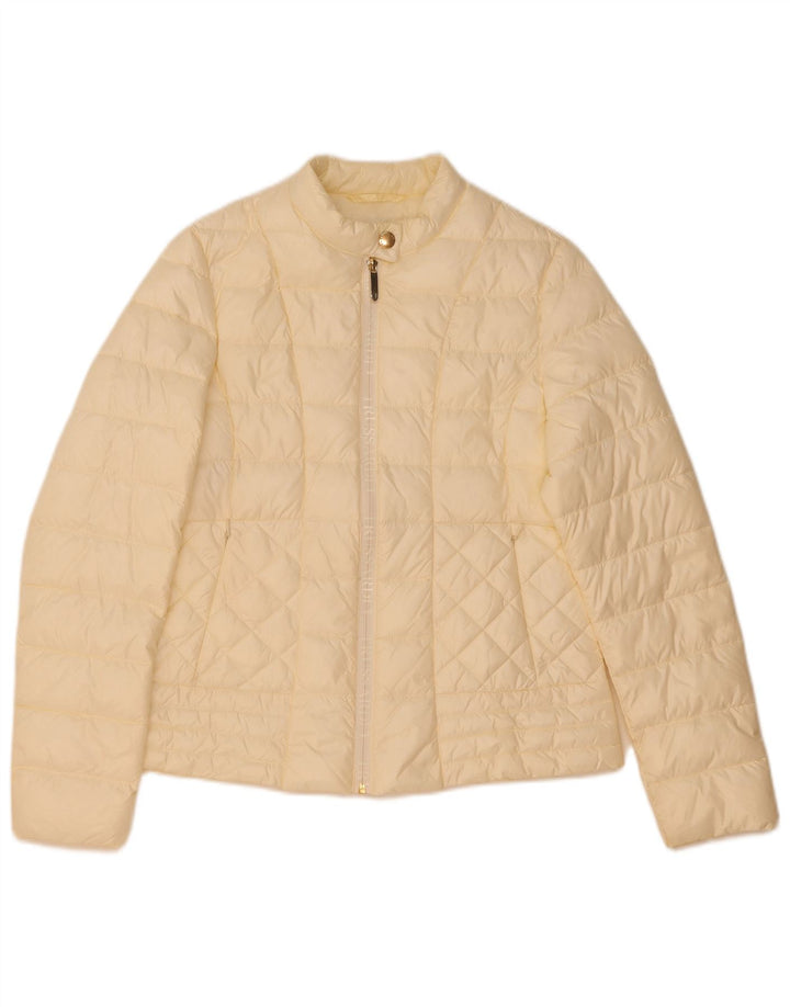 Giubbotto Imbottito Donna Trussardi IT 44 Medio Poliestere Bianco Sporco