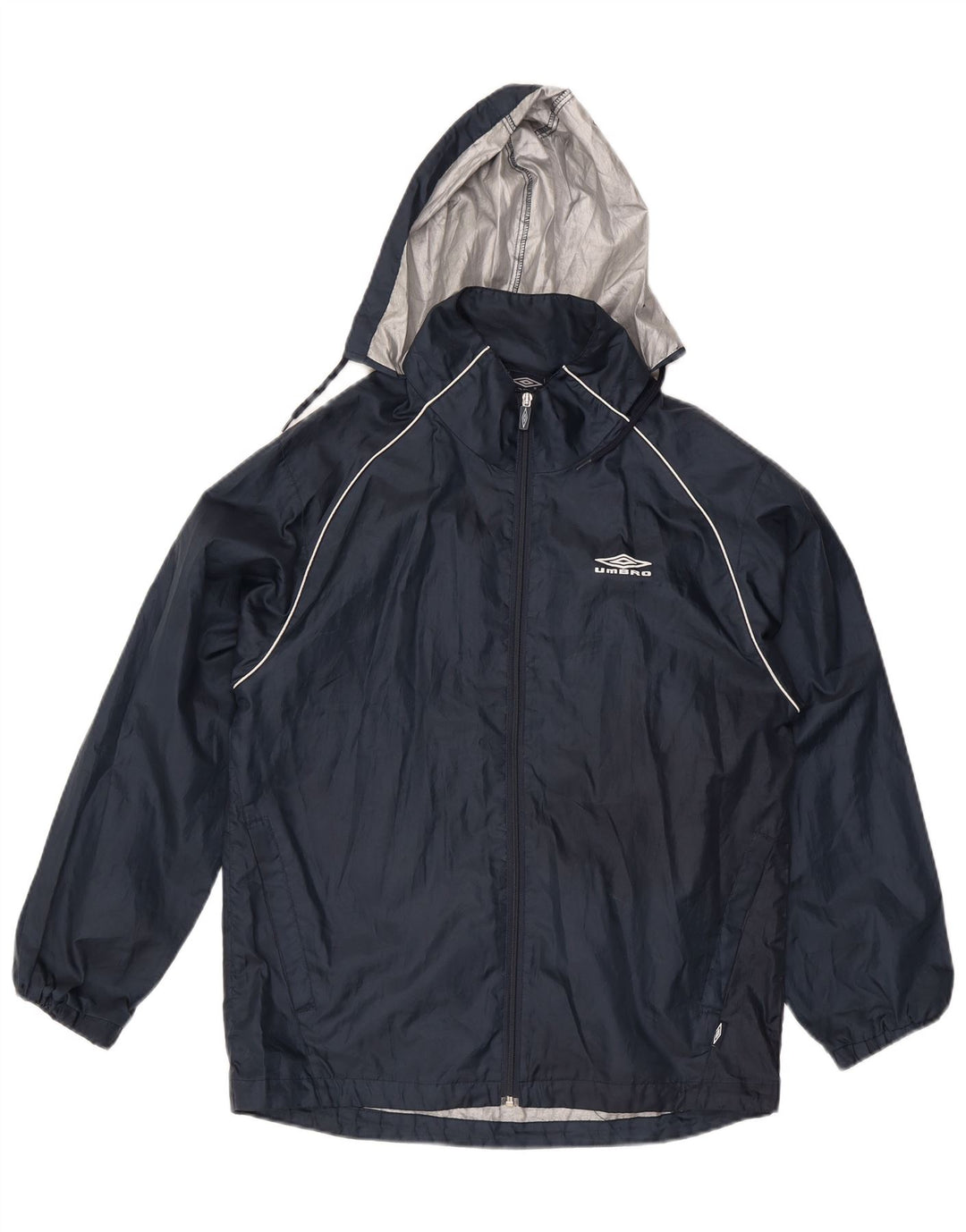 Giacca antipioggia con cappuccio da uomo Umbro UK 36 Small Blu Navy Poliestere